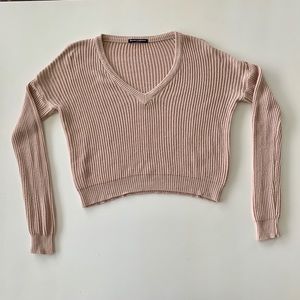 Brandy Melville Light pink v-neck sweater